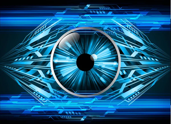 Blue Eye Cyber Circuito Futuro Concetto Tecnologia — Vettoriale Stock