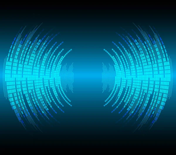 Ondes Sonores Oscillant Lumière Bleu Foncé — Image vectorielle