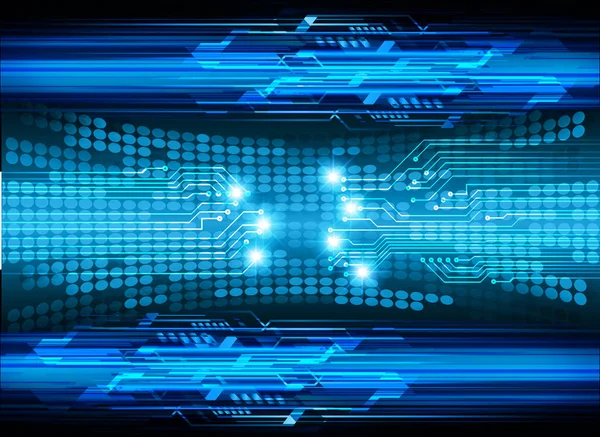 Blue Cyber Circuit Toekomstige Technologie Concept Achtergrond — Stockvector