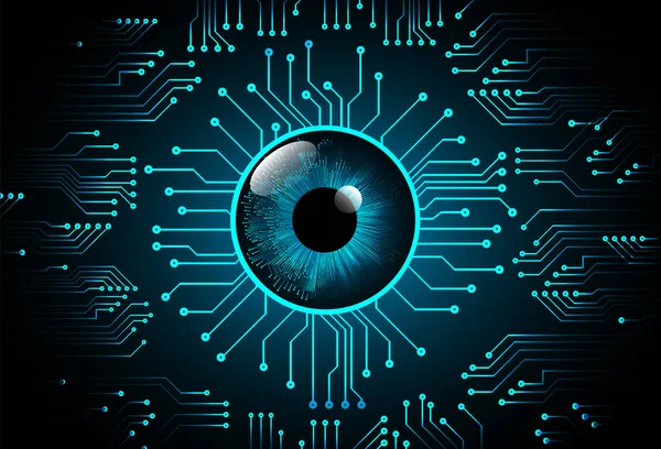 Mavi göz siber devre gelecekteki teknoloji konsepti