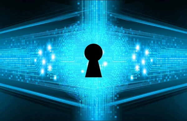 Kilitli siber güvenlik kavramı, soyut yüksek hızlı dijital internet bağlantısı tasarımı