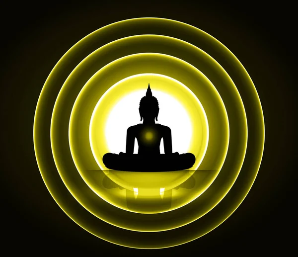 Buda silueti, soyut tasarım içeren konsept arkaplan