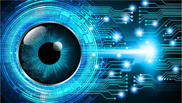 Blue Eye Cyber Circuito Futuro Concetto Tecnologia — Vettoriale Stock