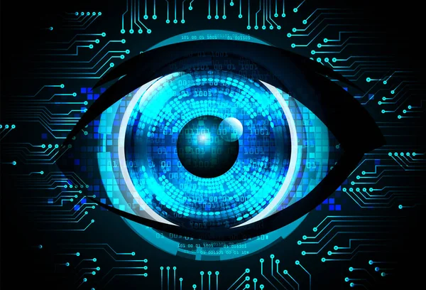Mavi göz siber devre gelecekteki teknoloji konsepti