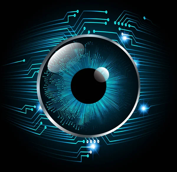 Mavi göz siber devre gelecekteki teknoloji konsepti