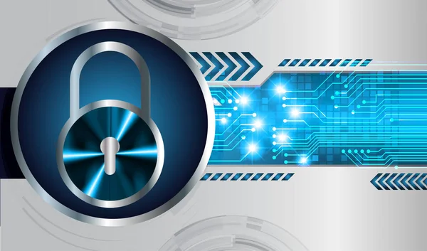 Kilitli siber güvenlik kavramı, soyut yüksek hızlı dijital internet bağlantısı tasarımı