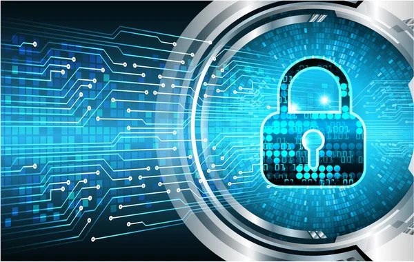 Kilitli siber güvenlik kavramı, soyut yüksek hızlı dijital internet bağlantısı tasarımı