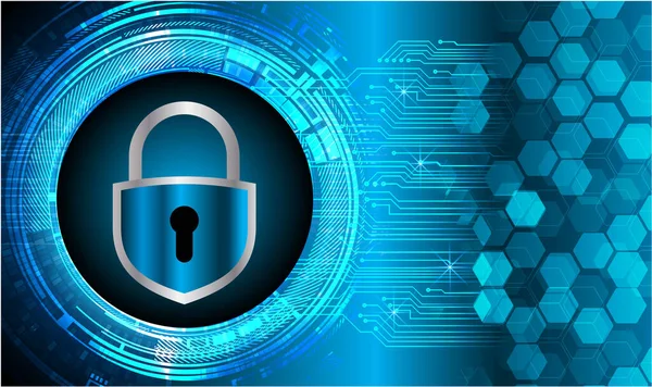 Kilitli siber güvenlik kavramı, soyut yüksek hızlı dijital internet bağlantısı tasarımı