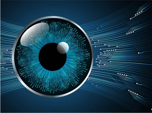 Mavi göz siber devre gelecekteki teknoloji konsepti