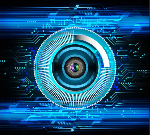 Mavi göz siber devre gelecekteki teknoloji konsepti