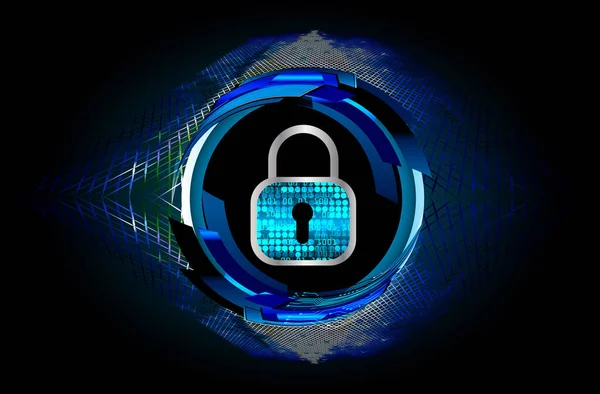 Kilitli siber güvenlik kavramı, soyut yüksek hızlı dijital internet bağlantısı tasarımı