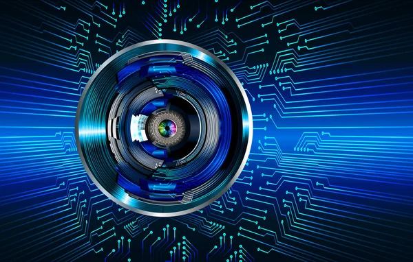 Mavi göz siber devre gelecekteki teknoloji konsepti
