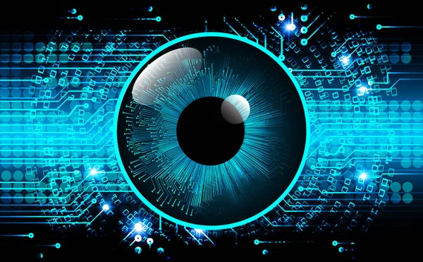 Mavi göz siber devre gelecekteki teknoloji konsepti