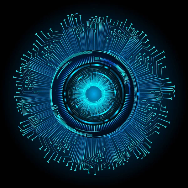 Mavi göz siber devre gelecekteki teknoloji konsepti