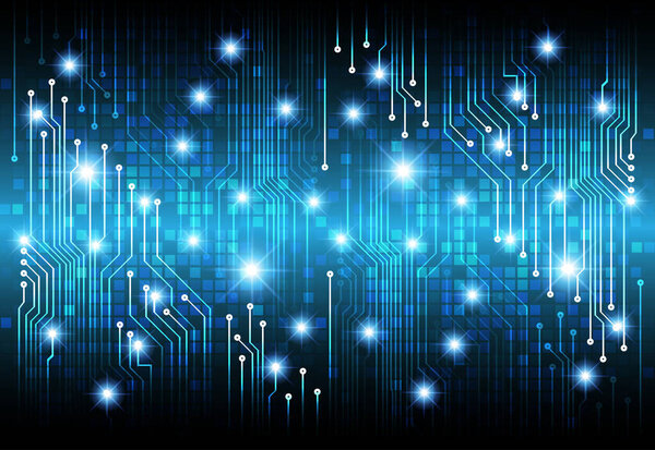 Blue Cyber circuit future technology background