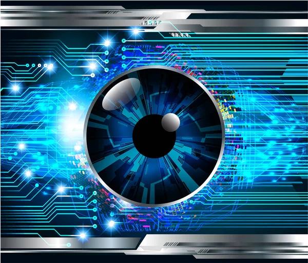 Mavi göz siber devre gelecekteki teknoloji konsepti