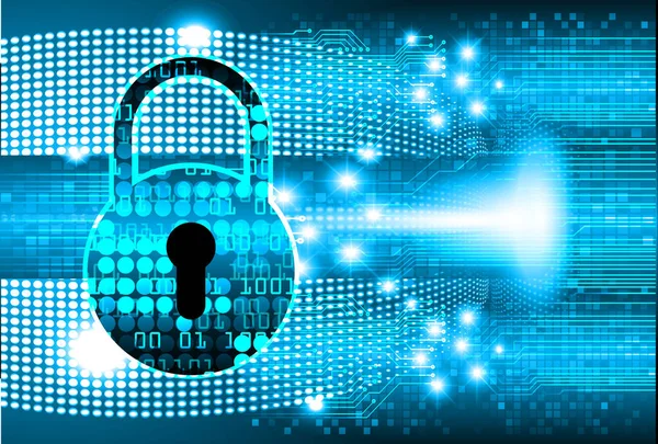 Kilitli siber güvenlik kavramı, soyut yüksek hızlı dijital internet bağlantısı tasarımı