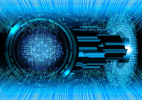 Blue Eye Cyber Circuit Toekomstige Technologie Concept Achtergrond — Stockvector