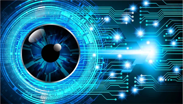 Mavi göz siber devre gelecekteki teknoloji konsepti