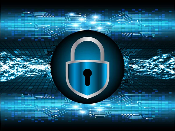 Kilitli siber güvenlik kavramı, soyut yüksek hızlı dijital internet bağlantısı tasarımı
