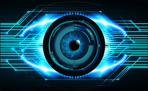Mavi göz siber devre gelecekteki teknoloji konsepti