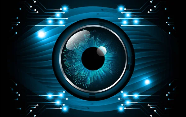 Mavi göz siber devre gelecekteki teknoloji konsepti