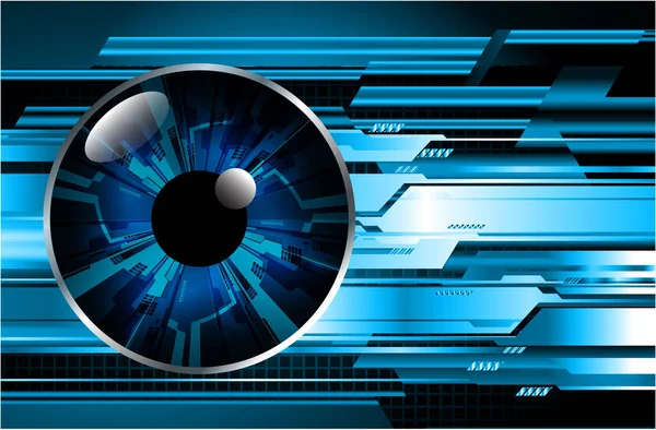 Sicurezza Cyber Concetto Sfondo Con Occhio Astratto Alta Velocità Progettazione — Vettoriale Stock
