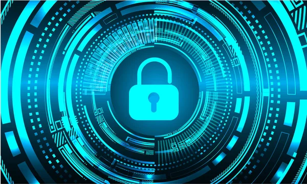 Kilitli siber güvenlik kavramı, soyut yüksek hızlı dijital internet bağlantısı tasarımı