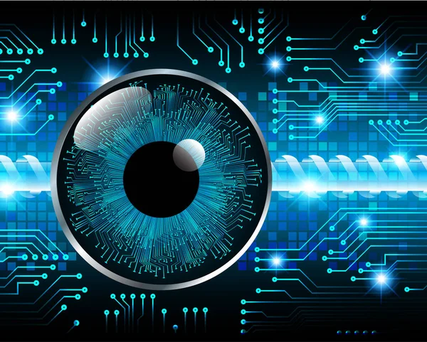Abstrato Tecnologia Ciência Conceito Olho Digital Link Binário Tecnologia Fundo —  Vetores de Stock