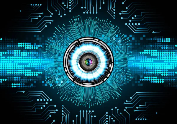 Mavi göz siber devre gelecekteki teknoloji konsepti