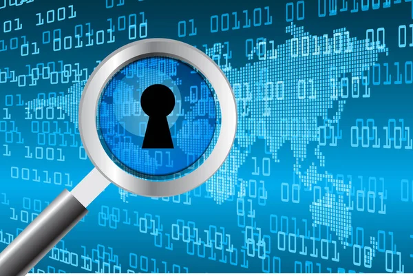 anahtar deliğine sahip siber güvenlik kavramı, soyut yüksek hızlı dijital internet bağlantı tasarımı