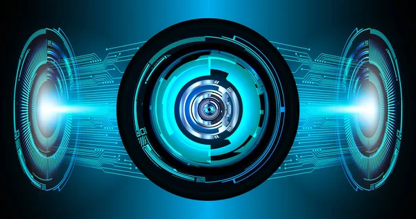Mavi göz siber devre gelecekteki teknoloji konsepti