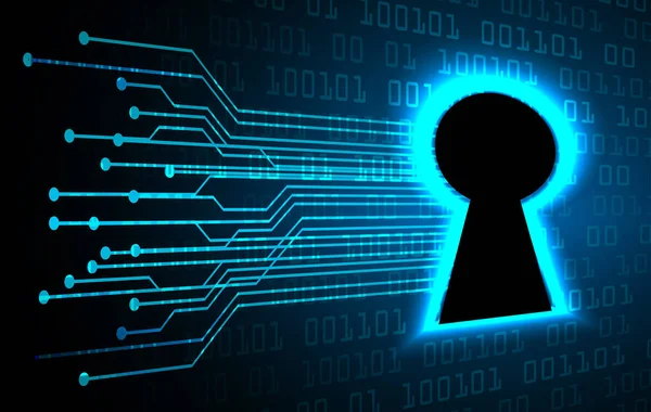anahtar deliğine sahip siber güvenlik kavramı, soyut yüksek hızlı dijital internet bağlantı tasarımı