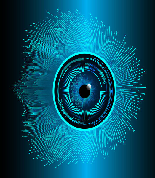 Blue eye cyber circuit future technology concept background