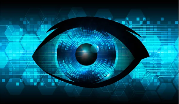 Mavi göz siber devre gelecekteki teknoloji konsepti