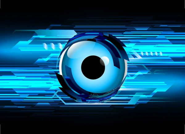 Blue Eye Cyber Circuito Futuro Tecnologia Conceito Fundo —  Vetores de Stock