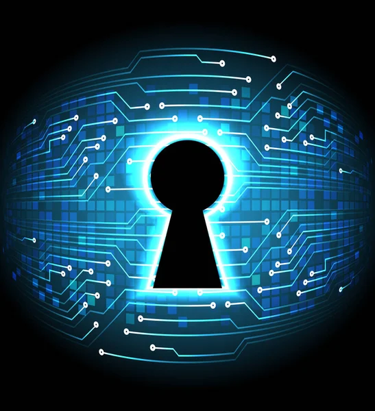 Cyber Security Concetto Sfondo Con Buco Della Serratura Astratto Alta — Vettoriale Stock