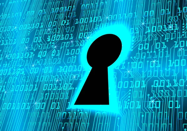 Kilitli siber güvenlik kavramı, soyut yüksek hızlı dijital internet bağlantısı tasarımı