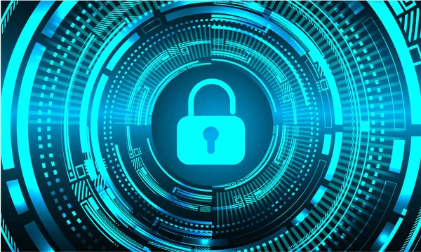 Cybersikkerhed Koncept Baggrund Med Lås Abstrakt Høj Hastighed Digital Internetforbindelse – Stock-vektor