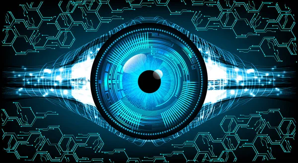 Mavi göz siber devre gelecekteki teknoloji konsepti
