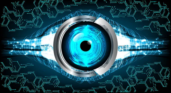 Mavi göz siber devre gelecekteki teknoloji konsepti
