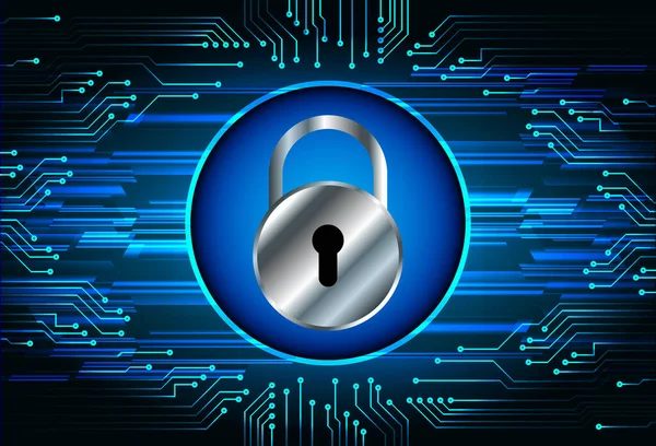 Kilitli siber güvenlik kavramı, soyut yüksek hızlı dijital internet bağlantısı tasarımı