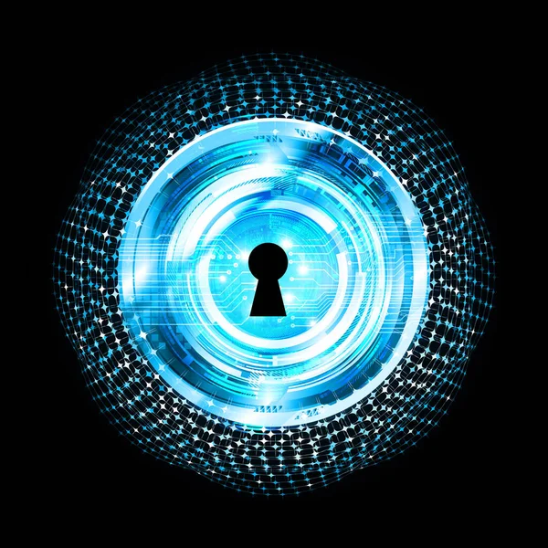 Kilitli siber güvenlik kavramı, soyut yüksek hızlı dijital internet bağlantısı tasarımı