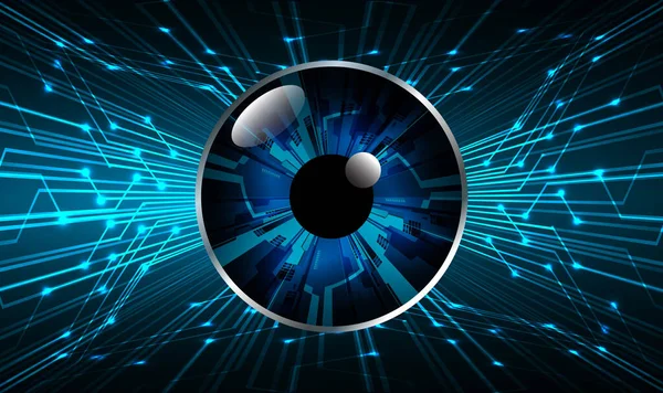 Blue Eye Cyber Circuito Futuro Tecnologia Conceito Fundo —  Vetores de Stock