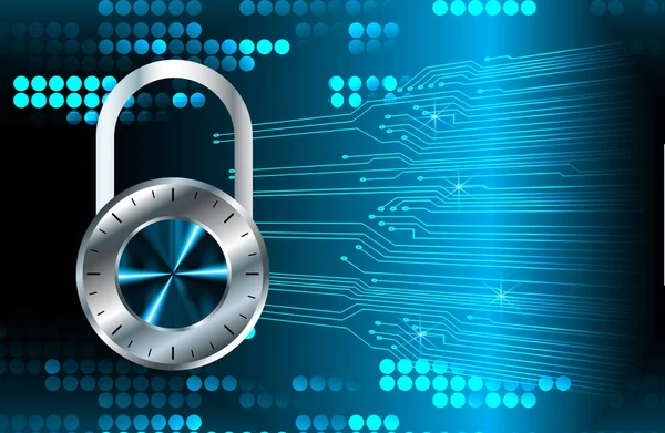 Kilitli siber güvenlik kavramı, soyut yüksek hızlı dijital internet bağlantısı tasarımı