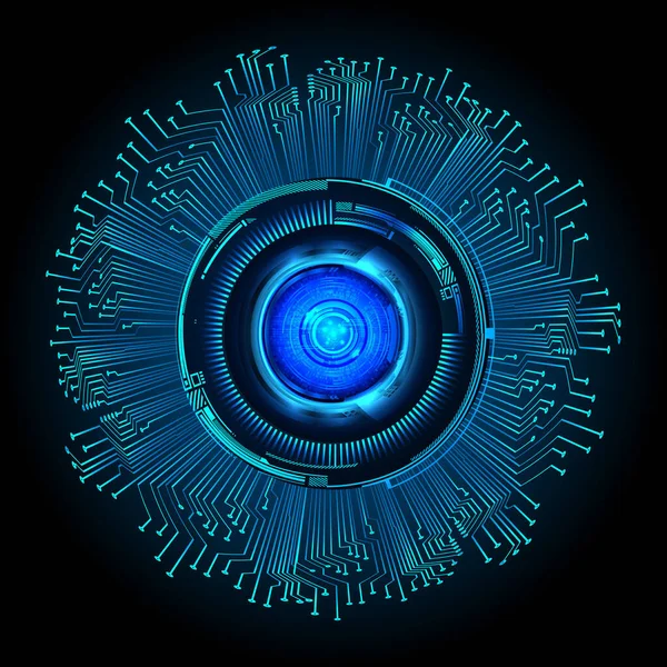 Mavi göz siber devre gelecekteki teknoloji konsepti