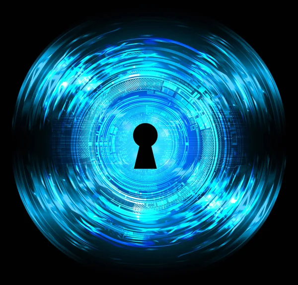 Kilitli siber güvenlik kavramı, soyut yüksek hızlı dijital internet bağlantısı tasarımı
