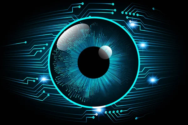 Mavi göz siber devre gelecekteki teknoloji konsepti