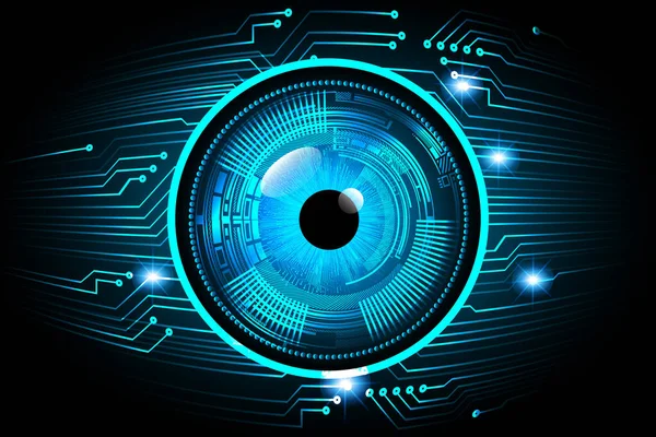 Mavi göz siber devre gelecekteki teknoloji konsepti