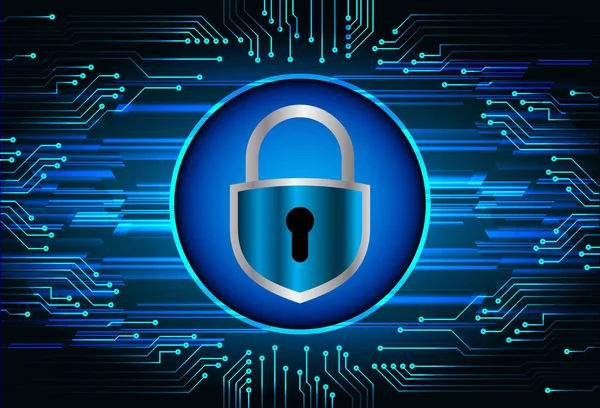 Kilitli siber güvenlik kavramı, soyut yüksek hızlı dijital internet bağlantısı tasarımı